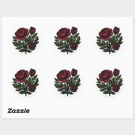 Moody Dutch Floral Sticker (Feuille)