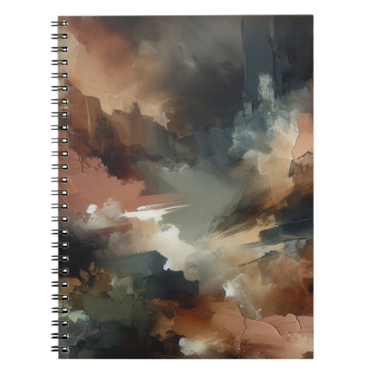 Moody Earth Tone Abstrait Art Carnet (Devant)