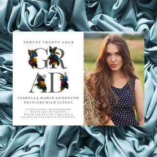 MOODY ELEGANT FLORAL FOTO AFSTUDEREN AANKONDIGING