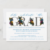 MOODY ELEGANT FLORAL GRADUY INVITATION PARTI (Devant)