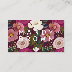 Moody & Elegant Waterverf Bloemenarrangement Visitekaartje