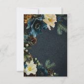 Moody Elegant Winter Blauw Bloemen Pine bruiloft Save The Date (Achterkant)