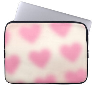 Moody esthetisch roze hart laptop sleeve