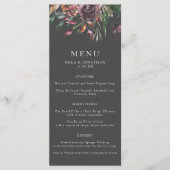 Moody Fall Floral Burst Menu Mariage (Devant)