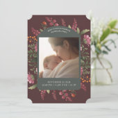 Moody Fall Floral Two Photo Faire-part de naissanc (Debout devant)