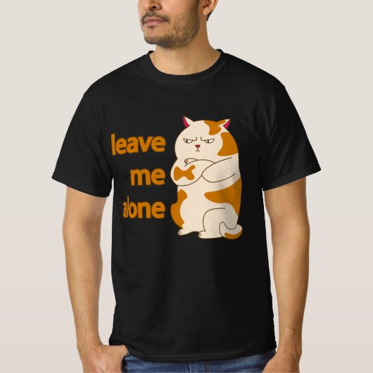 Moody fat cat leave me alone T-Shirt (Devant)