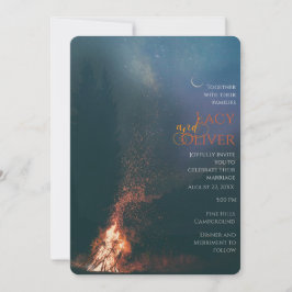 Moody Fireside Wedding Invitation Save The Date