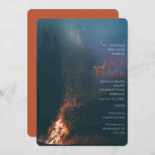 Moody Fireside Wedding Invitation Save The Date