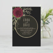 Moody Floral Bourgogne et Faire-part de mariage no (Debout devant)