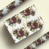 Moody Floral Bourgondië bruiloft Cadeaupapier