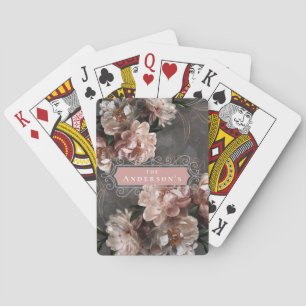 Moody Floral Elegant Swirls Family Custom Pokerkaarten