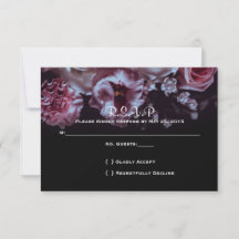 Moody Floral et Noir Wedding RSVP
