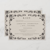 Moody Floral gothique Mariage mariage carte RSVP (Devant / Derrière)