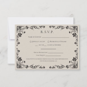 Moody Floral gothique Mariage mariage carte RSVP