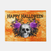 Moody Floral Happy Halloween Skull Spooky Deurmat (Voorkant)