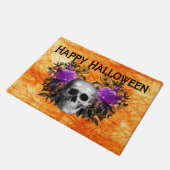 Moody Floral Happy Halloween Skull Spooky Deurmat (Schuin)