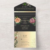 Moody Floral Mariage All In One Invitation (À l'intérieur)