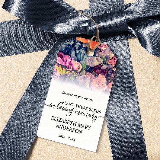 Moody Floral Pattern Seed Packet Memorial Cadeaulabel