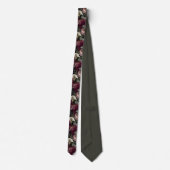 Moody Floral Pattern with Dahlias and Calla Lilies Stropdas (Achterkant)