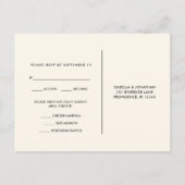 Moody Floral RSVP Script Maaltijd keuze Uitnodiging Briefkaart (Achterkant)