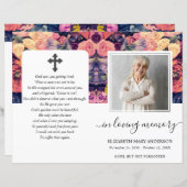 Moody Floral Watercolor - Programme funéraire phot (Devant / Derrière)