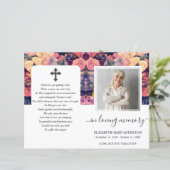 Moody Floral Waterverf Foto Begrafenisprogramma (Staand voorkant)