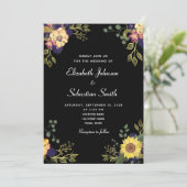 Moody Floral Wedding Invitation Kaart (Staand voorkant)