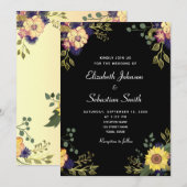Moody Floral Wedding Invitation Kaart (Voorkant / Achterkant)