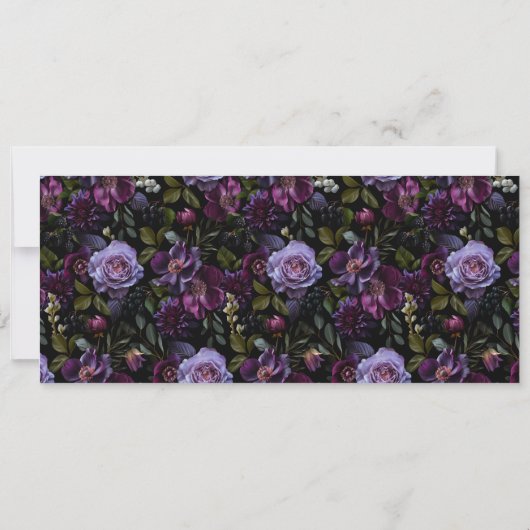 Moody Floral Wedding Vind uw Seat Header Kaart (Achterkant)