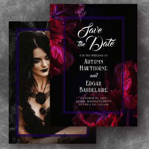 Moody Florale Gotische Foto Save the Date