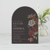 Moody Florals Arch Wedding Invitation (Debout devant)