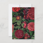 Moody Florals Black Arch Burgundy Red Wedding RSVP Kaartje (Achterkant)