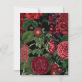 Moody Florals Black & Burgundy Monogram Bedankkaart (Achterkant)