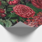 Moody Florals Black en Burgundy Cadeaupapier (Hoek)
