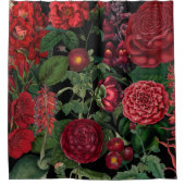 Moody Florals Black en Burgundy  Douchegordijn (Voorkant)