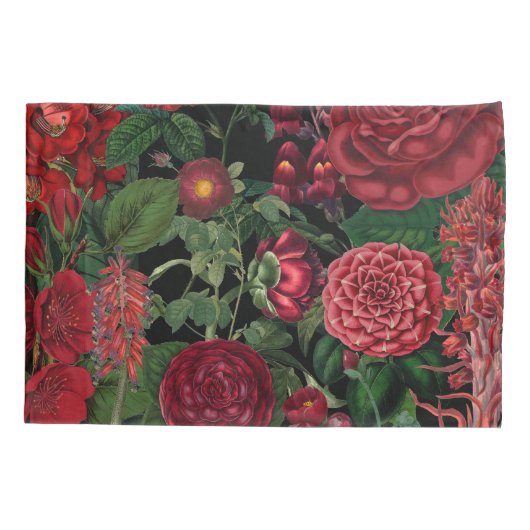 Moody Florals Black en Burgundy Kussensloop (Achterkant-Links)