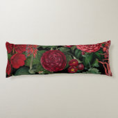 Moody Florals Black en Burgundy  Lichaamskussen (Achterkant)