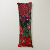 Moody Florals Black en Burgundy  Lichaamskussen (Voorkant Verticaal)