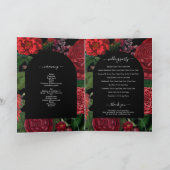 Moody Florals Burgundy Wedding Order of Service Programma (Binnen)