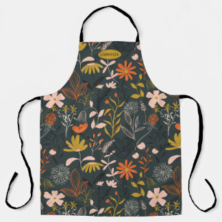 Moody Florals gepersonaliseerd Schort