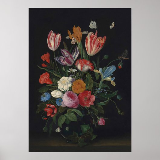 Moody Flowers,  bloemenkunst Poster (Voorkant)