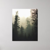 Moody Foggy Treescape Landscape Painting Canvas Afdruk (Voorkant)