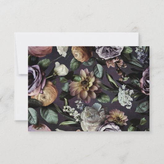 Moody foncé violet couleur QR Code mariage RSVP ca (Dos)