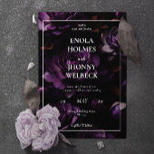 Moody foncé violet Faire-part de mariage floral