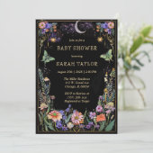 Moody Forest Baby shower Invitation Kaart (Staand voorkant)