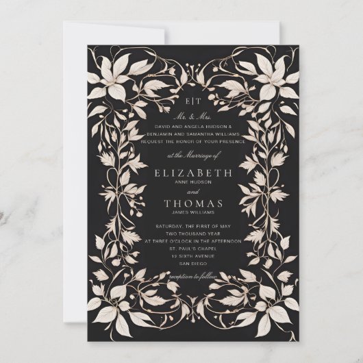 Moody Forest Botanische Monogrammen Klassieke brui Kaart (Voorkant)