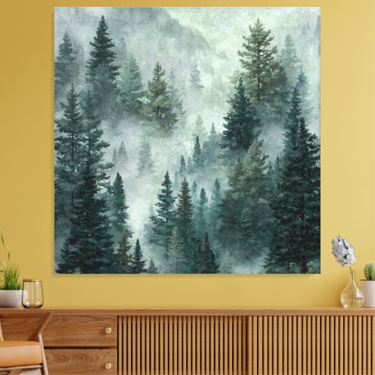 Moody Forest Canvas Afdruk (Insitu (Woonkamer))
