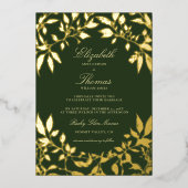 Moody Forest gebladerte Lijst Modern Classic Weddi Folie Uitnodiging (Voorkant)