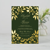 Moody Forest gebladerte Lijst Modern Classic Weddi Folie Uitnodiging (Staand Voorkant)