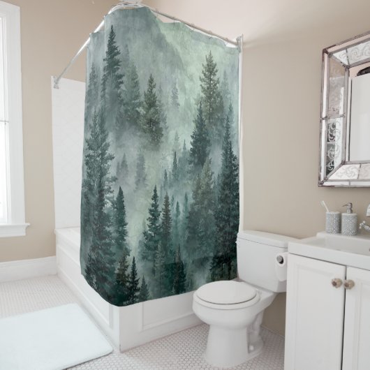 Moody Forest Shower Curtain Douchegordijn (In situ)
